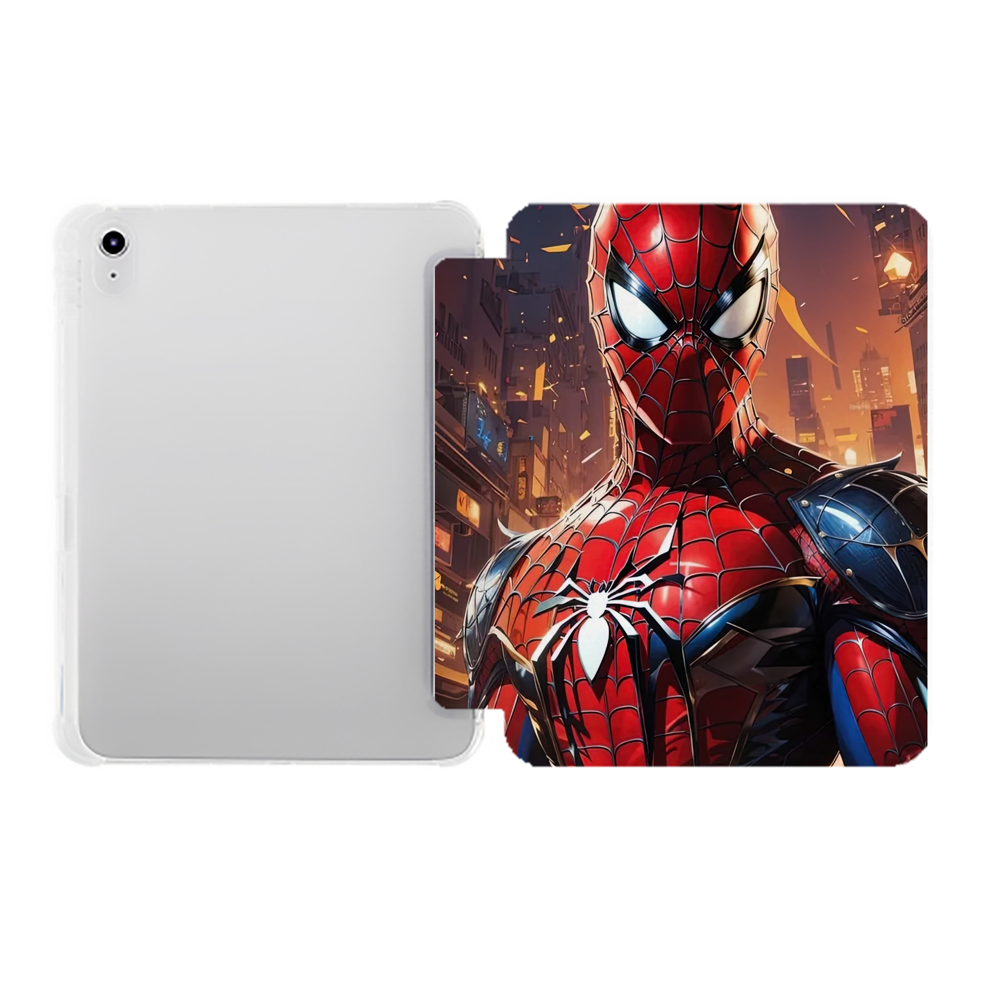 （画像用） Spider Man スパイダーマン IPad ケース ペン収納付き 三つ折りスタンド PUレザー×シリコン 対応機種9.5/10.5/10.9インチ